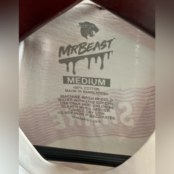 Mr Beast Bar Limited Edition Feast Like A Beast White Shirt Mens Medium - Picture 5 of 7